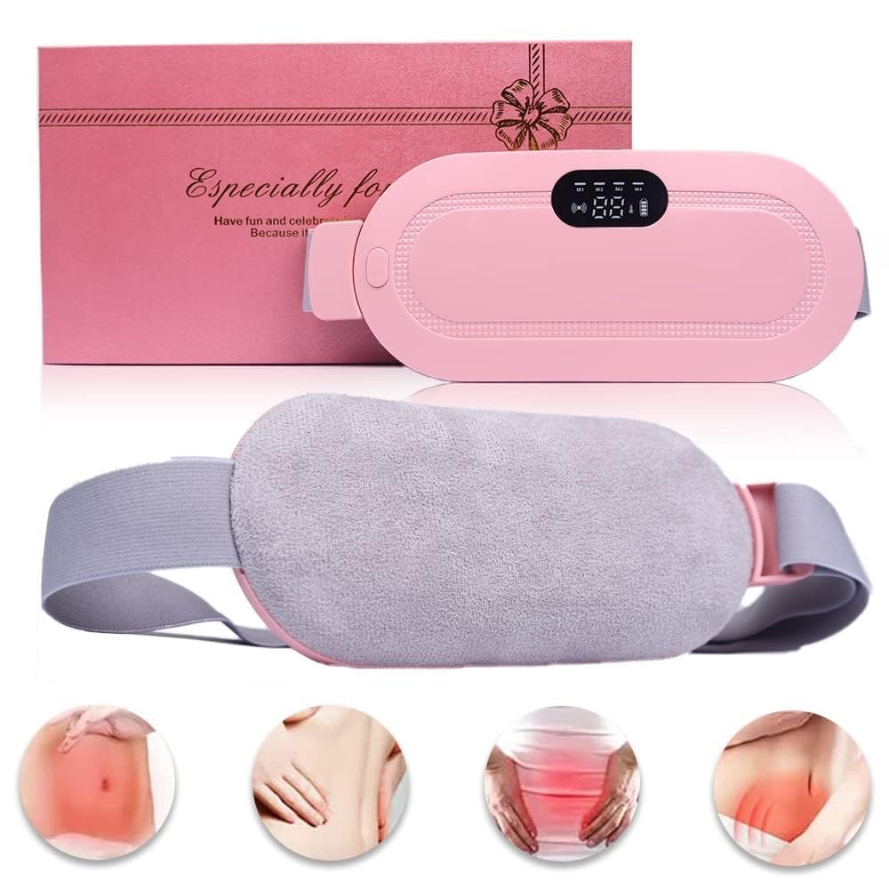 Period Cramp Relief Massager & Heating Pad – Portable, Cordless, and Comfortable